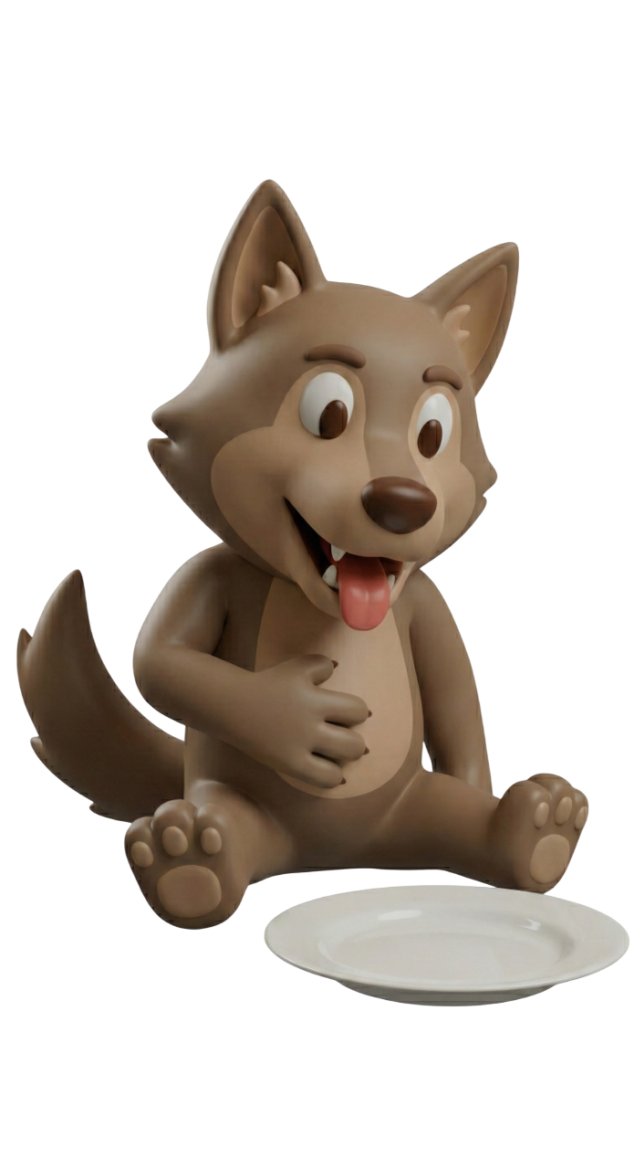 Feast wolf mascot hungry